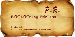 Pölöskey Rózsa névjegykártya